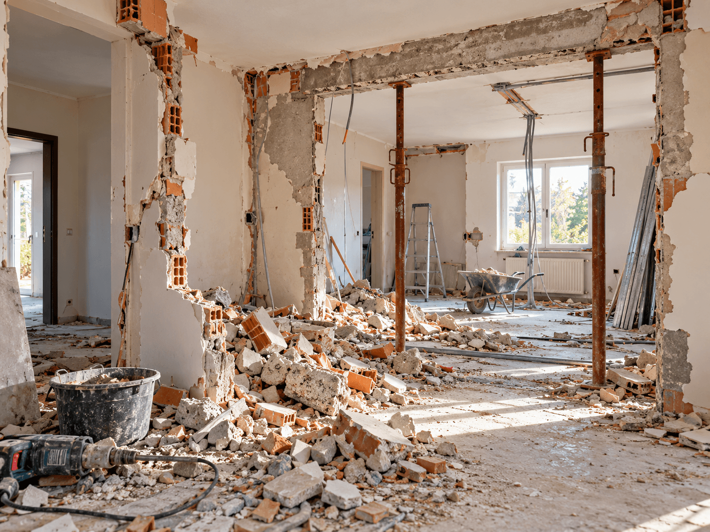 Travaux de démolition et de reprise de maçonnerie en intérieur