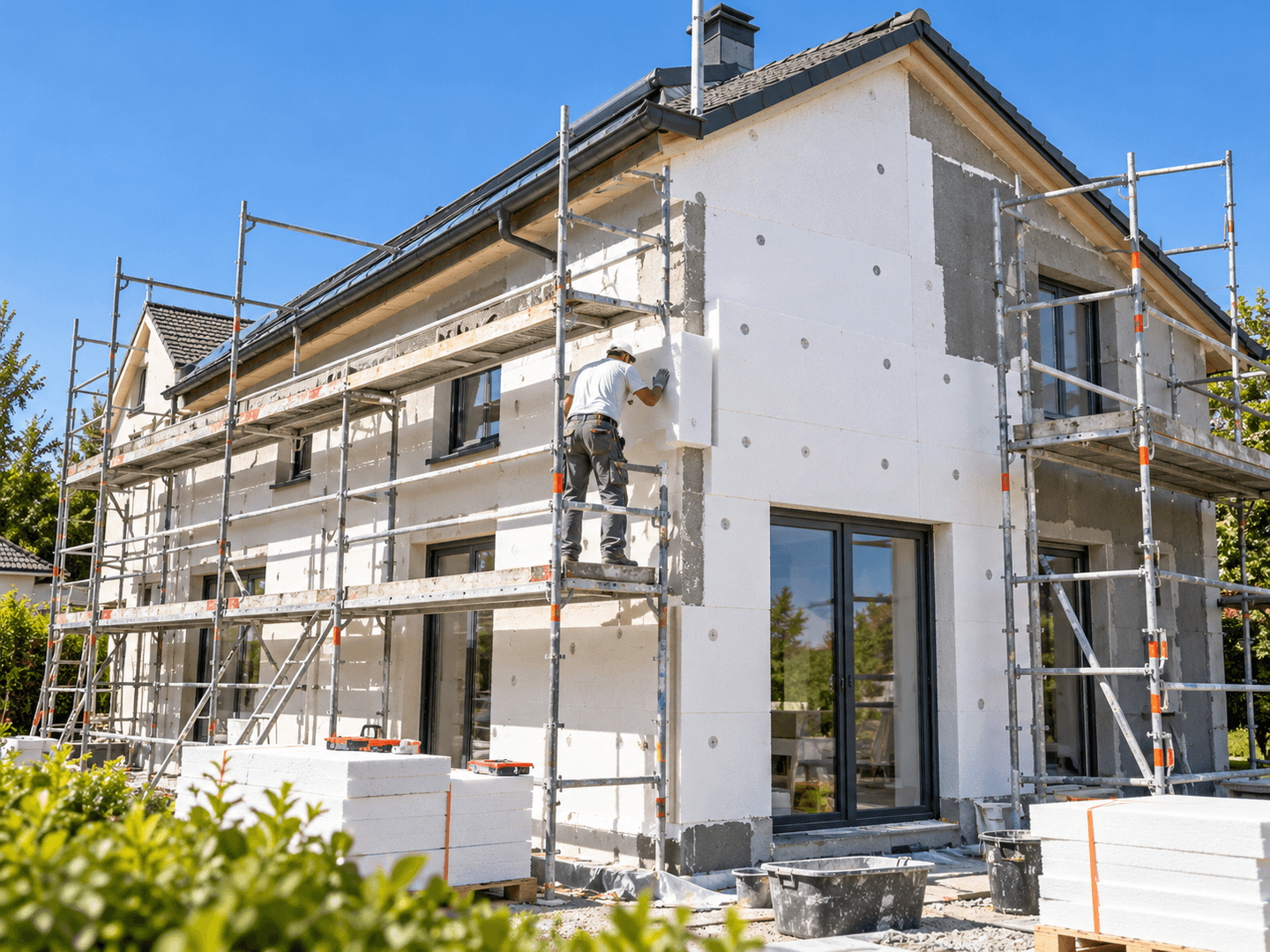 Maison avec isolation thermique par l’extérieur