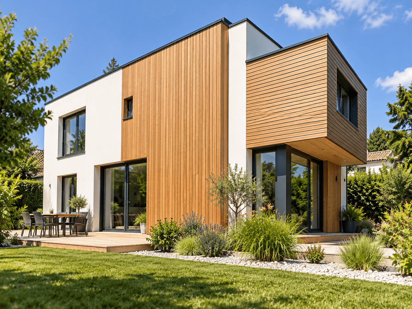 Façade avec bardage isolant