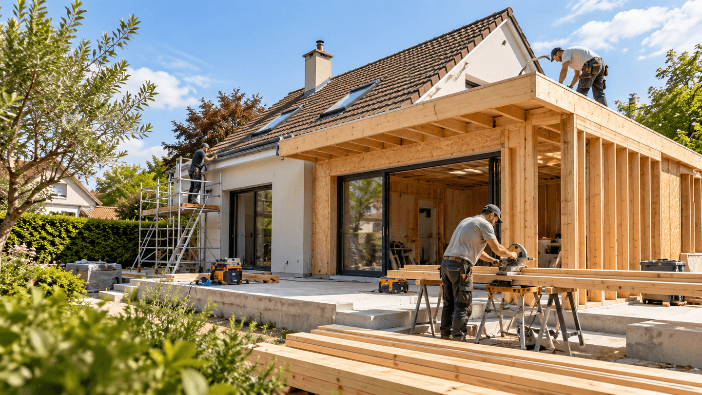 Travaux d’extension et de rénovation d’une maison à Mennecy