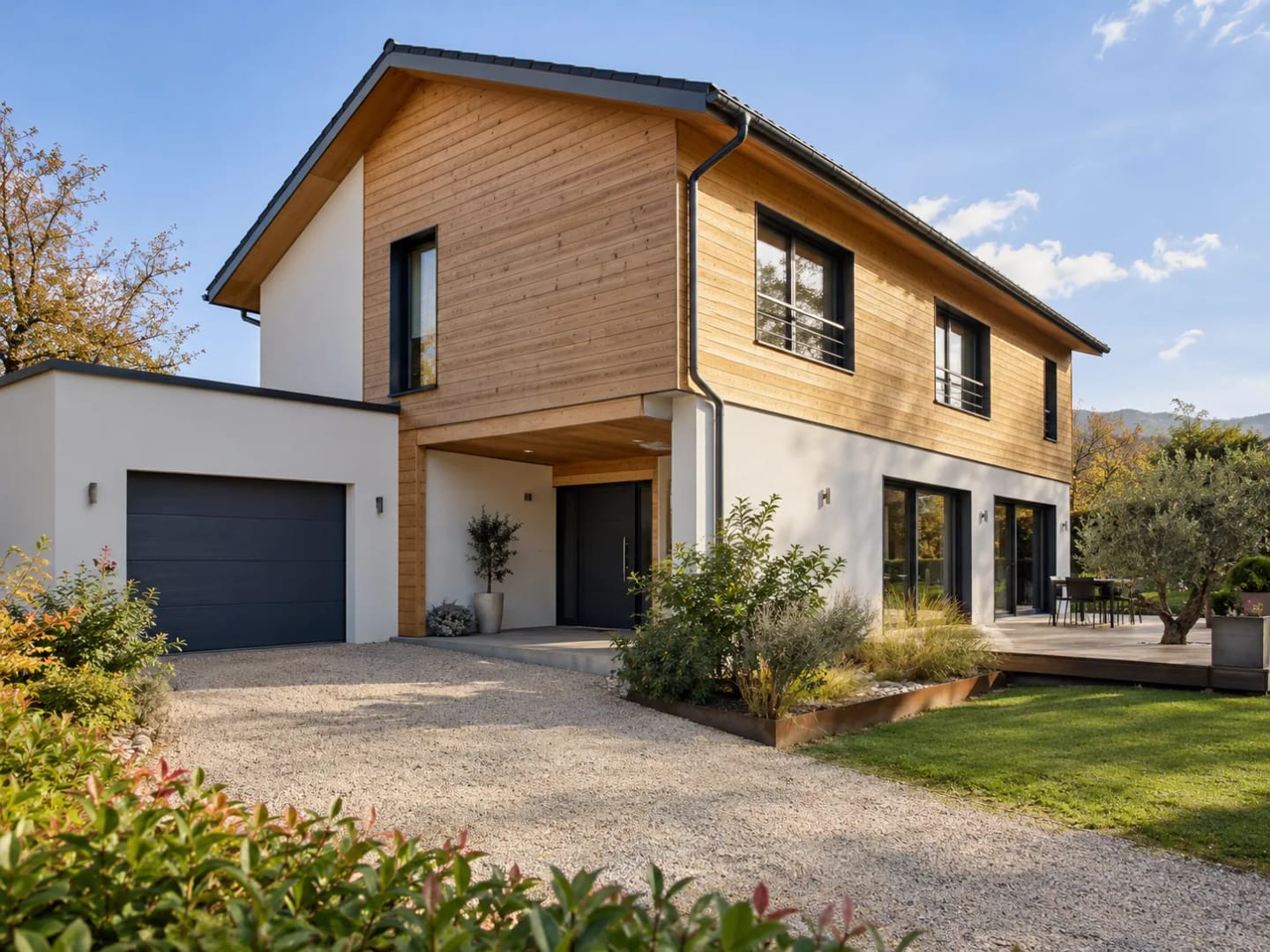 Surélévation d’une maison réalisée en ossature bois.