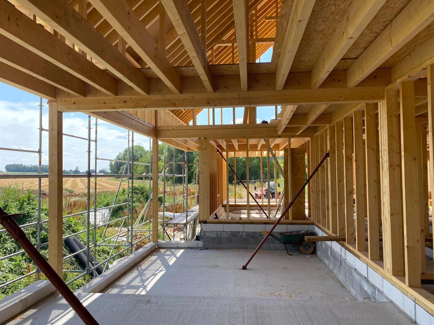 Chantier d’extension en ossature bois