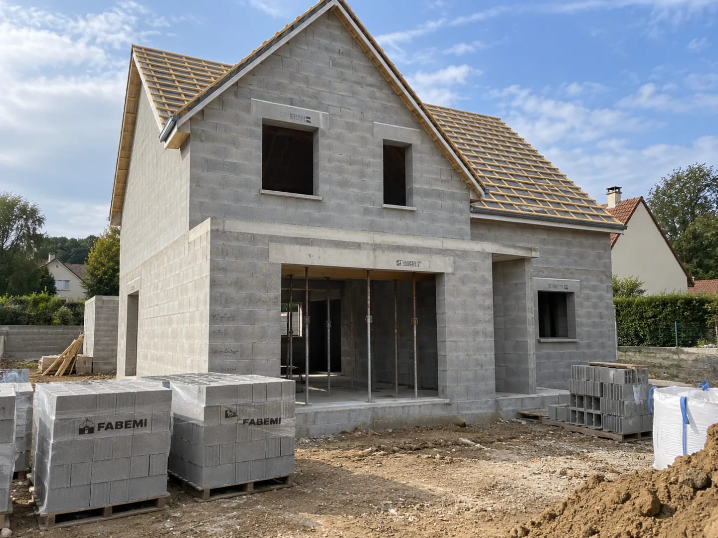 Construction neuve d’une maison en parpaing