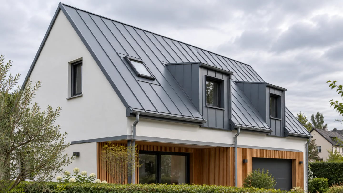 Maison rénovée avec une toiture métallique