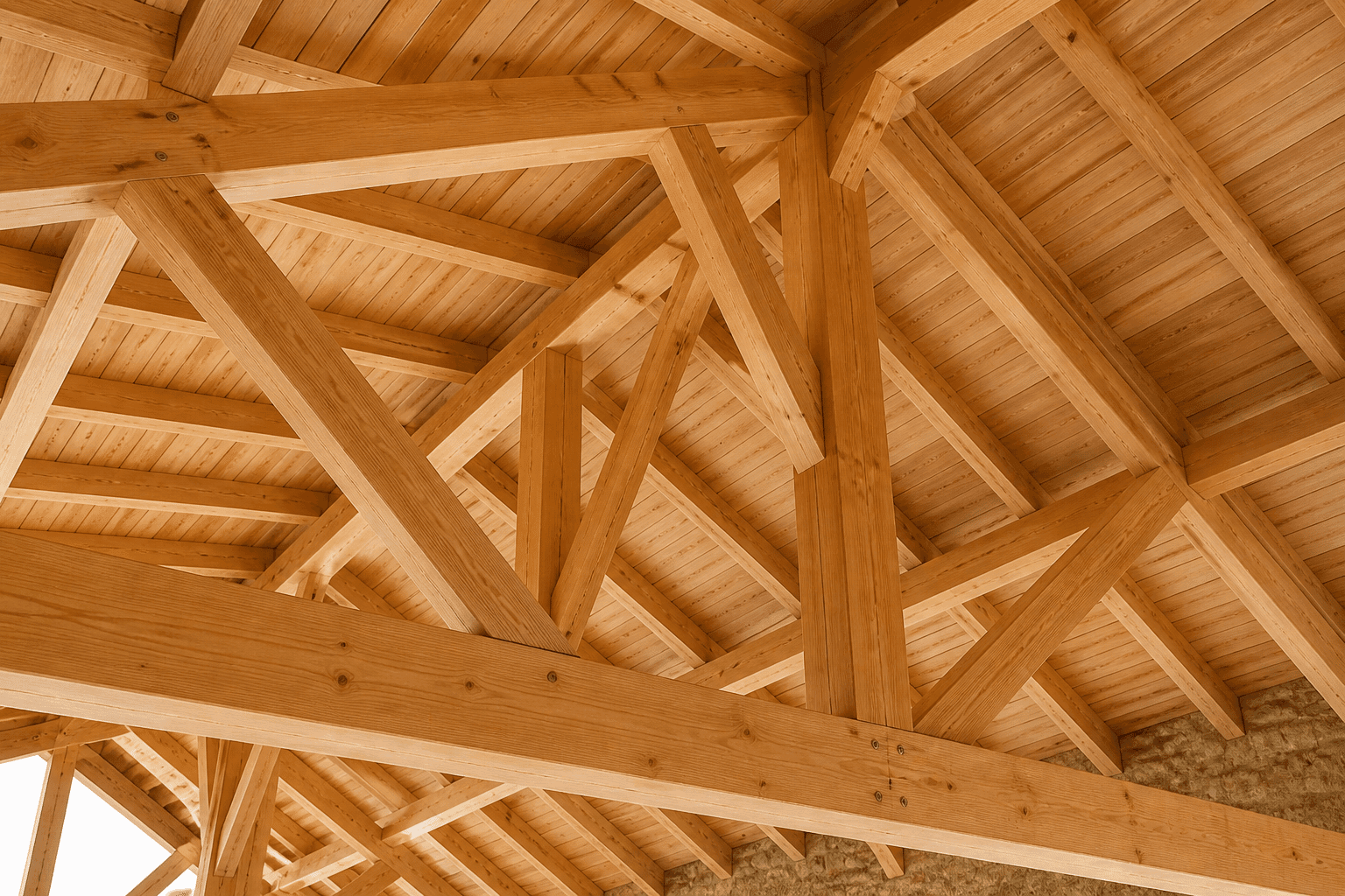 Charpente en bois réalisée par GME Bâtiment